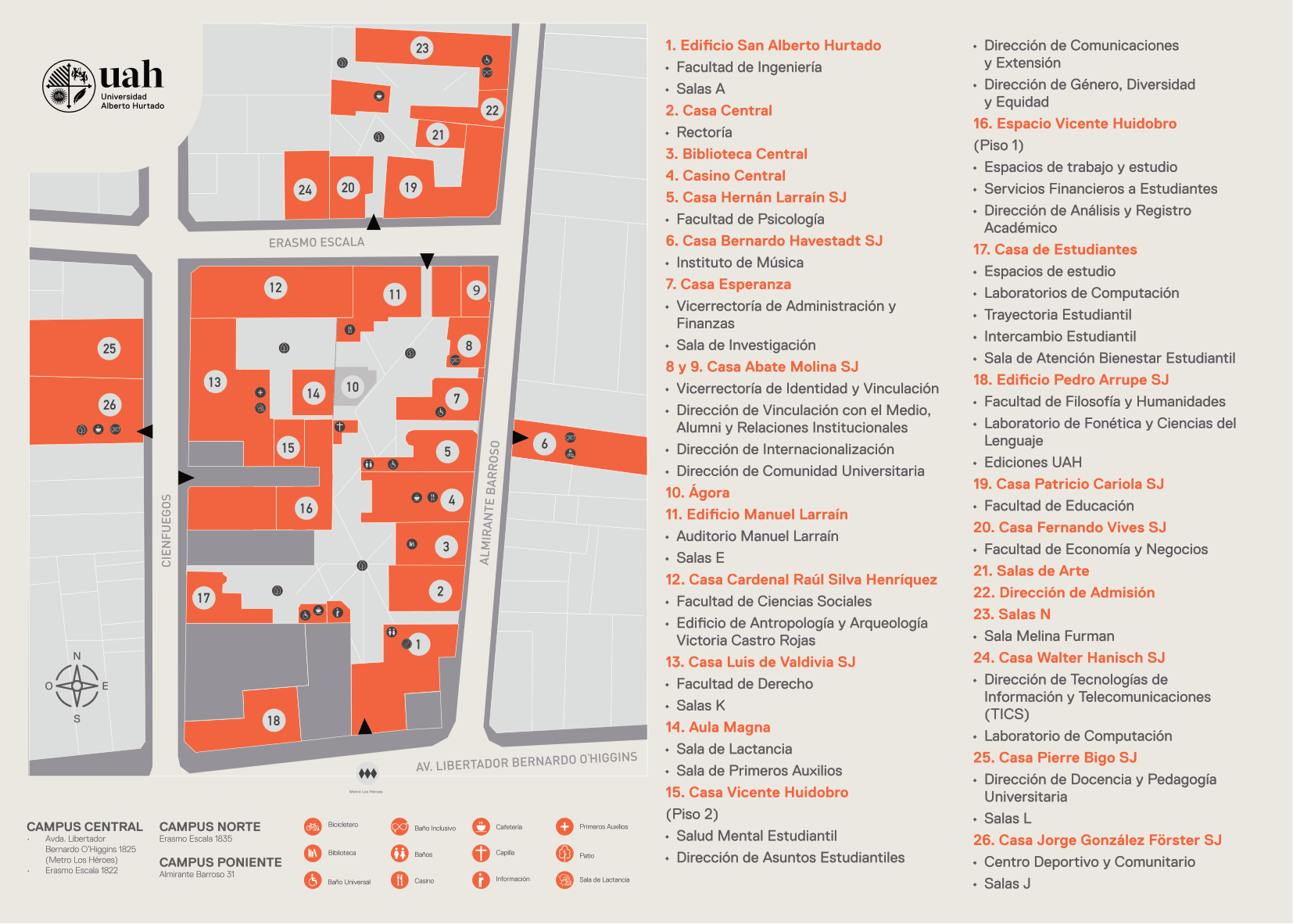 Mapa Campus Central UAH